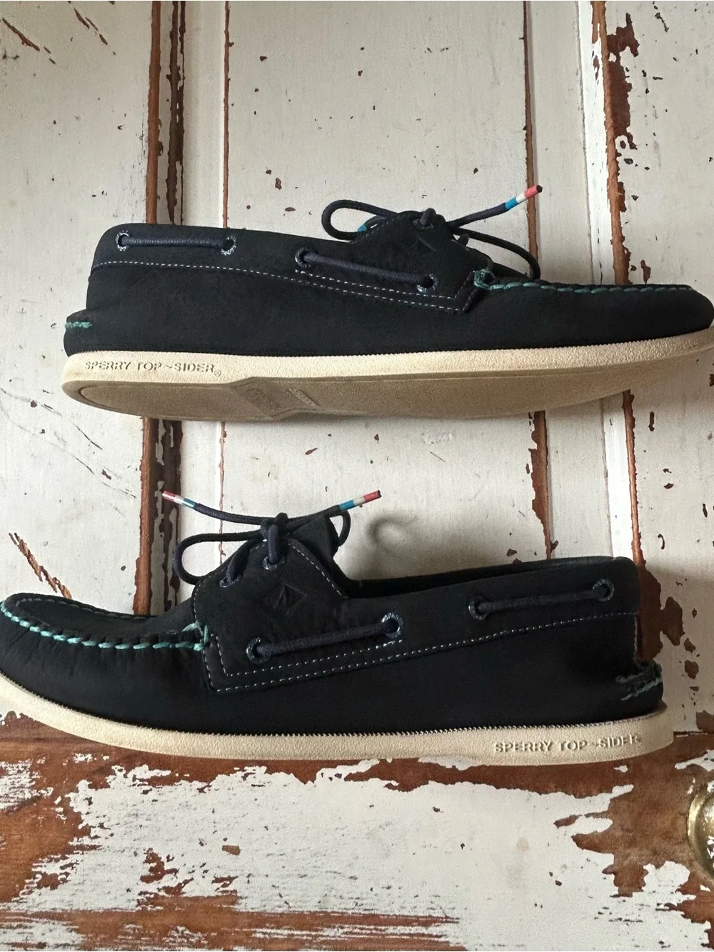 Sperry Top-Sider Blue Leather Deck Moccasins Boat Shoes Men's 12
